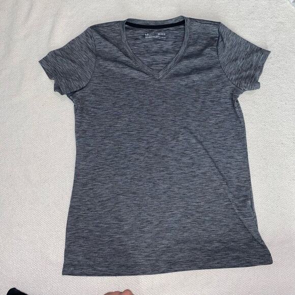 Under Armour black and gray heathered heat gear short sleeve t-shirt | Sz M - Picture 2 of 4